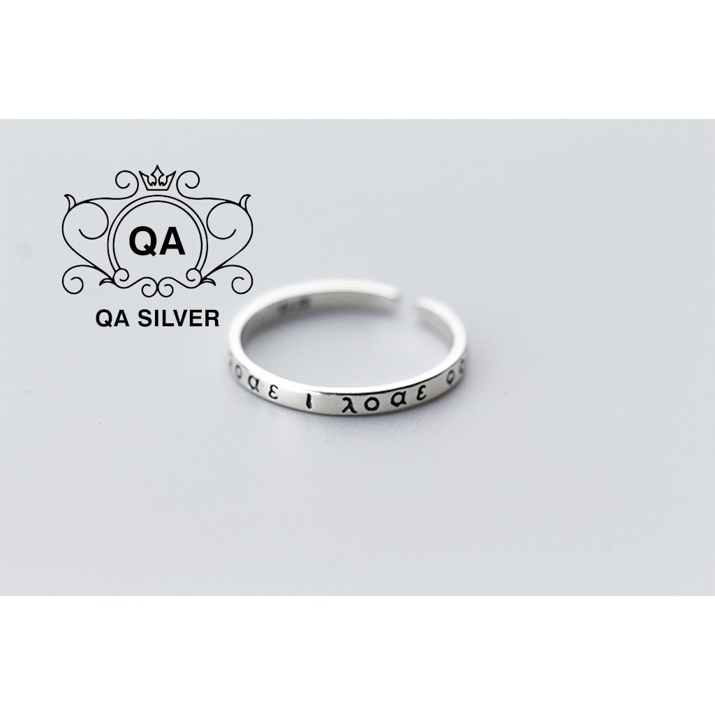 Nhẫn bạc 925 khắc chữ Hy Lạp cổ nhẫn nam nữ S925 LETTER Silver Ring RI220701