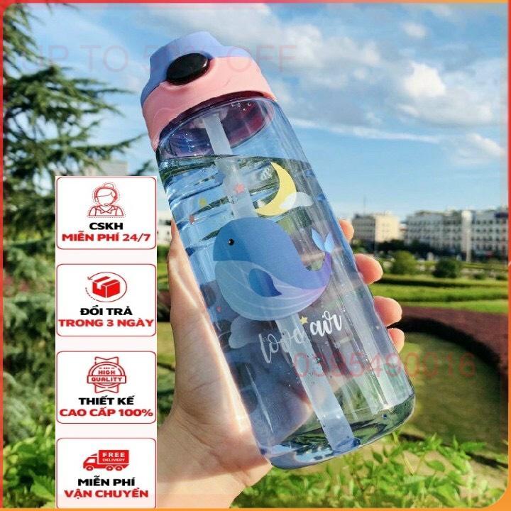 Bình Tập Uống Nước đựng Sữa Chống Sặc 450ml Cao Cấp Có Quai Chịu Nhiệt Tốt An Toàn Cho Bé mang đi học, đi chơi, du lịch