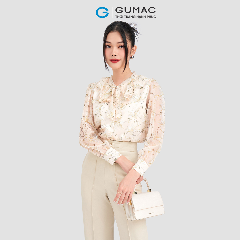 Áo bâu kiểu bèo nhún GUMAC AD03015