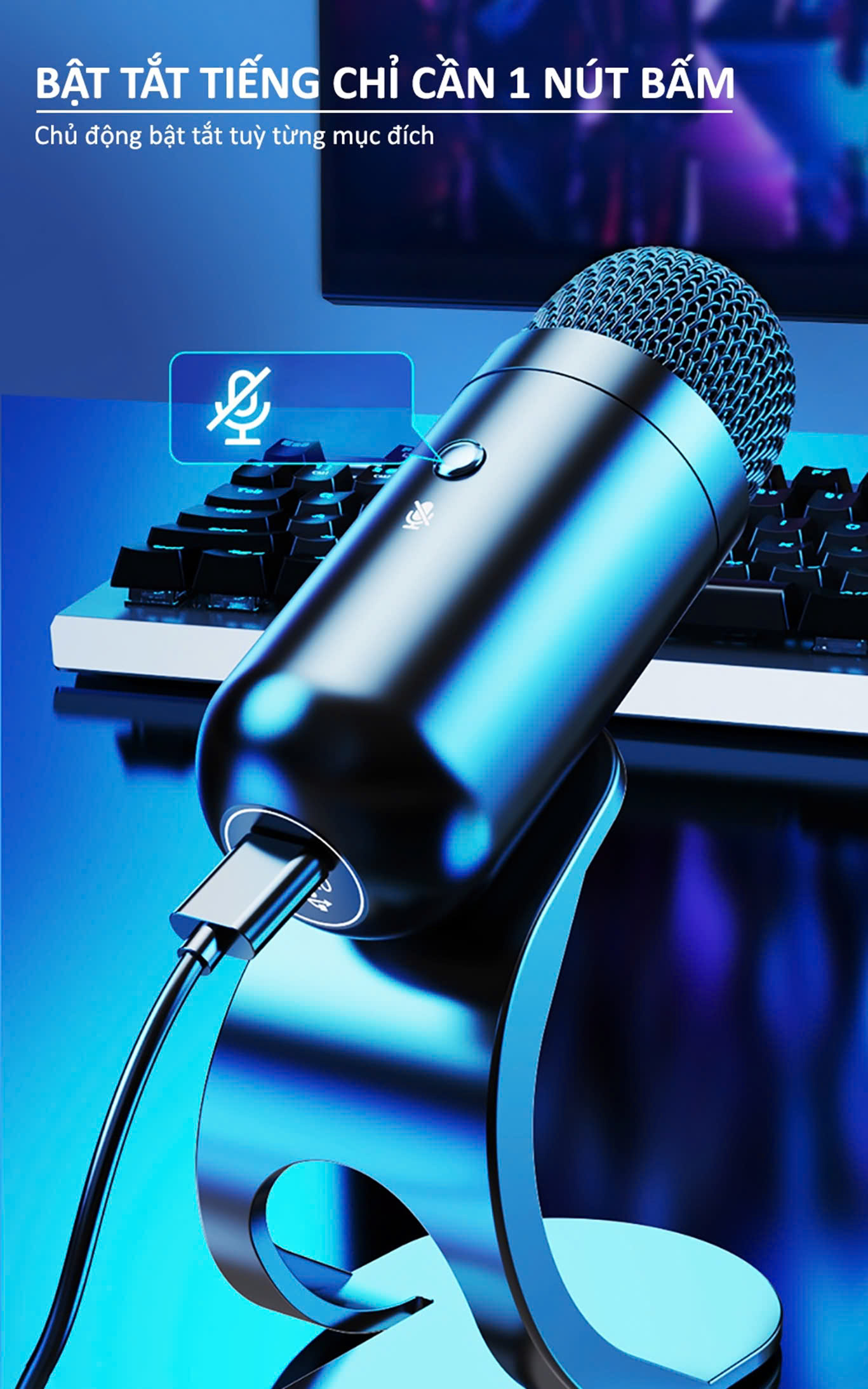 Micro USB Mini Mic Thu Âm Podcast Livestream Radio Microphone Phòng Thu Studio Karaoke SoloCast Cắm Máy Tính Bàn Laptop Chat Voice Học Online Chơi – Hàng Nhập Khẩu
