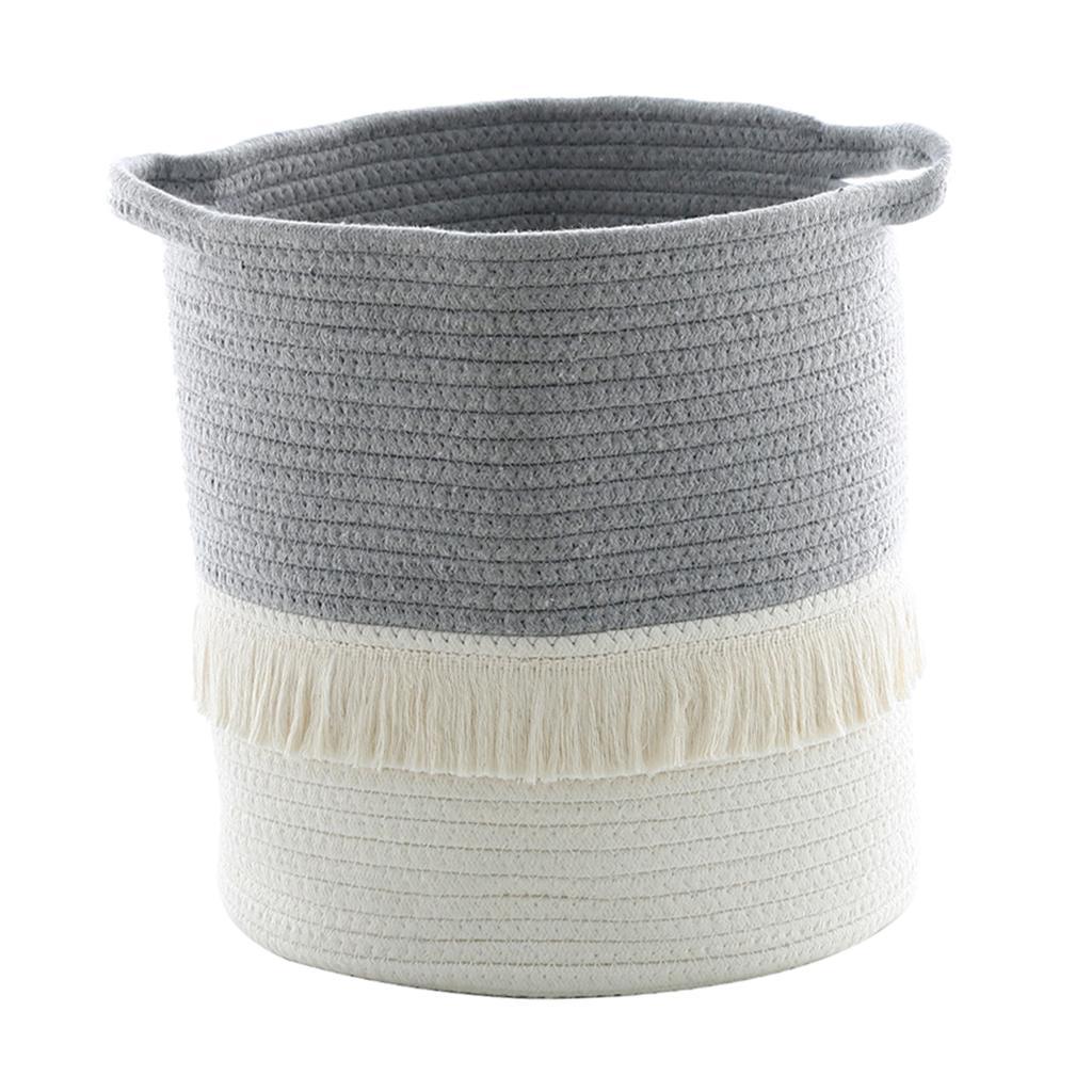 2x Laundry Basket 13 x 12inch Cotton Rope Basket Woven Storage w/ Handle