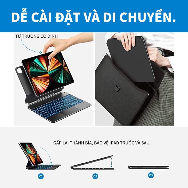 A1860 - A1890 - Bàn Phím Bluetooth Magic Dành Cho iPad Pro 11 12.9 Air 4 5 Gen 10th 10.9