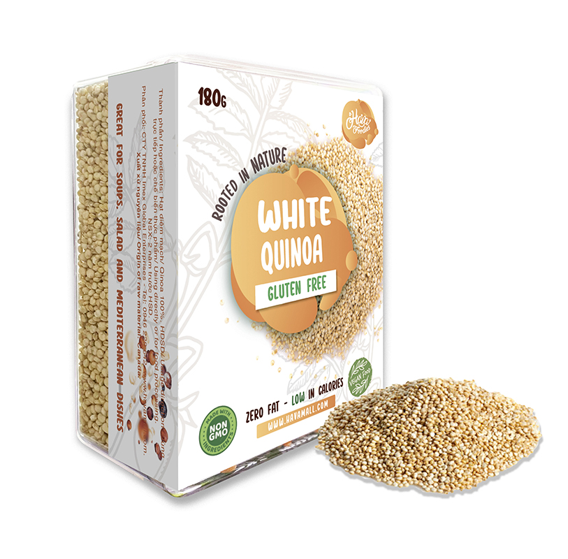 Hạt Diêm Mạch Trắng Havafoodies Hộp Nhựa Cao Cấp 180g – White Quinoa