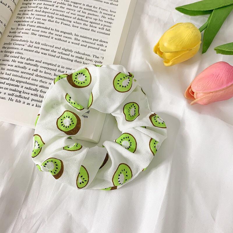 Dây cột tóc scrunchies dât buộc tóc vải họa tiết trái cây SC13