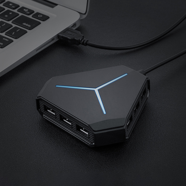 Bộ chia cổng HUB USB 3.0 Sidotech HS3 mở rộng kết nối đa năng 6 cổng USB tốc độ cao 2.0/3.0 cổng Audio đầu đọc thẻ nhớ đèn LED kết nối đa cổng cho chuột không dây, bàn phím không dây, tai nghe 3.5mm - Hàng Chính Hãng