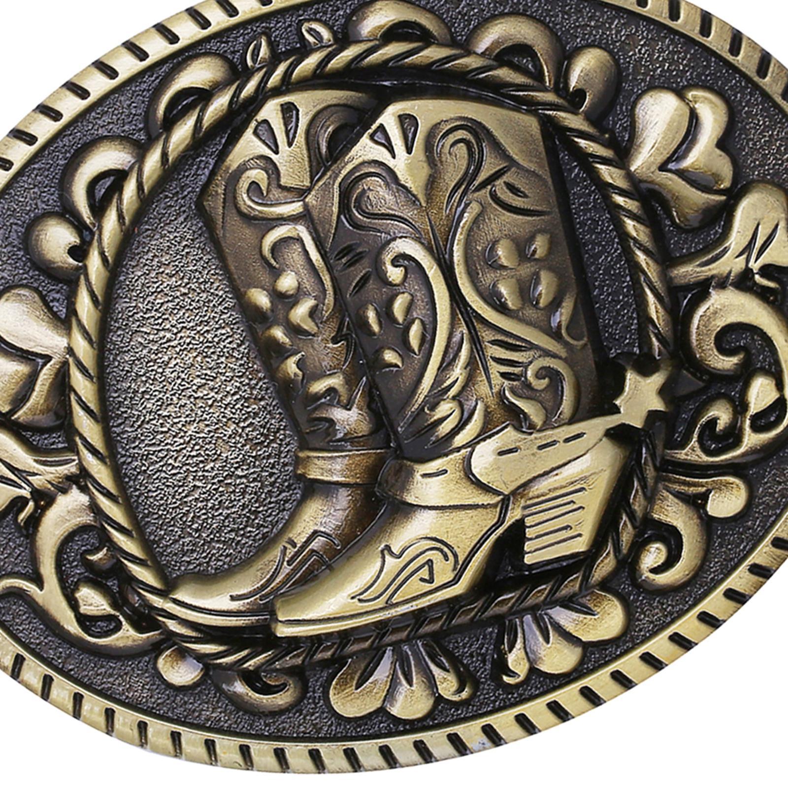 Vintage Style Western Belt Buckle Alloy Leather Belt Accessory Men Women