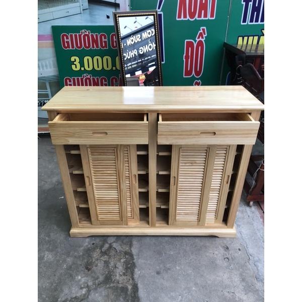Tủ Đựng Giày Dép Thông Minh Cửa Lùa 4 Cánh Gỗ Thông 100%