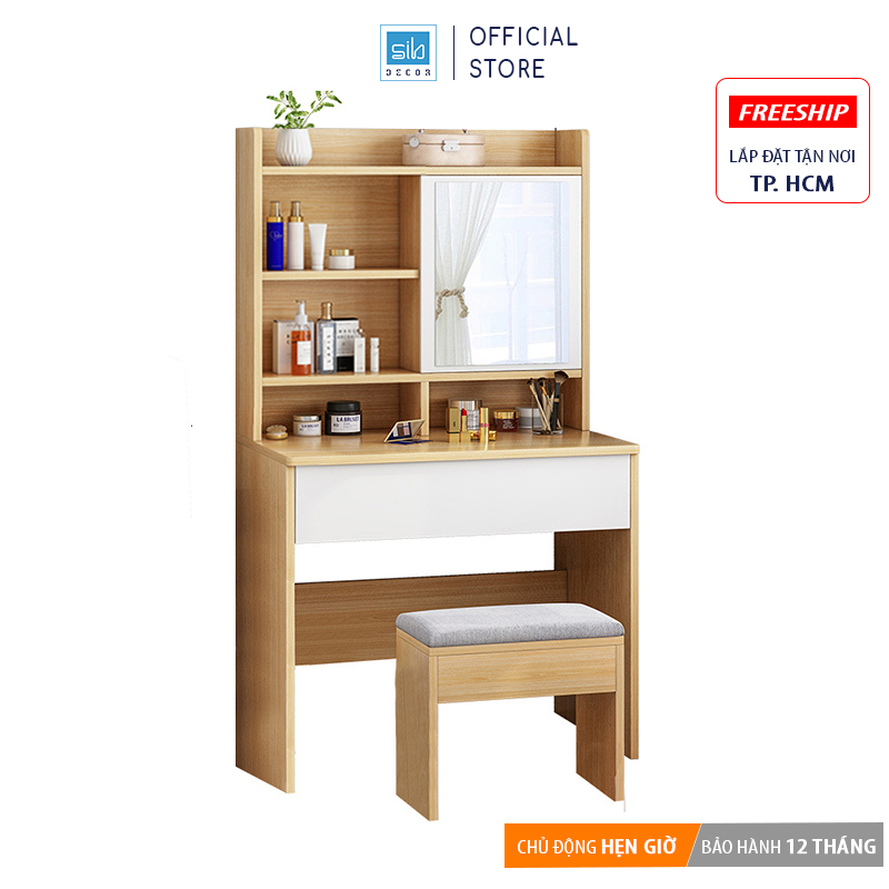 Bàn Trang Điểm, Làm Việc Đa Năng Hiện Đại Thương Hiệu SIB Decor (Tặng Kèm Ghế Bọc Nệm) BTD10