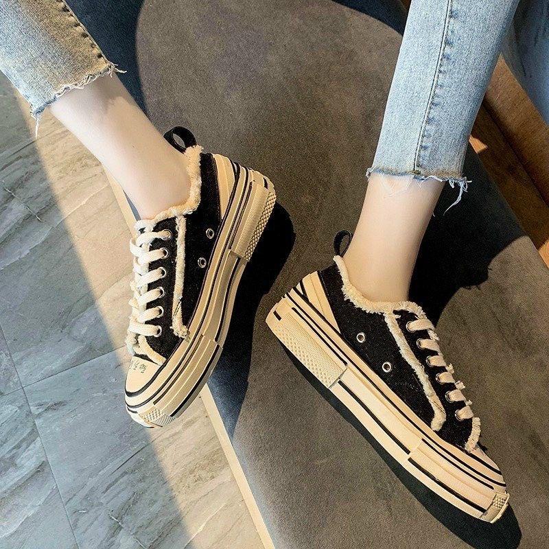 GIÀY THỂ THAO ĐẾ CAO VIỀN XÙ HÀNG ĐẸP - 4P