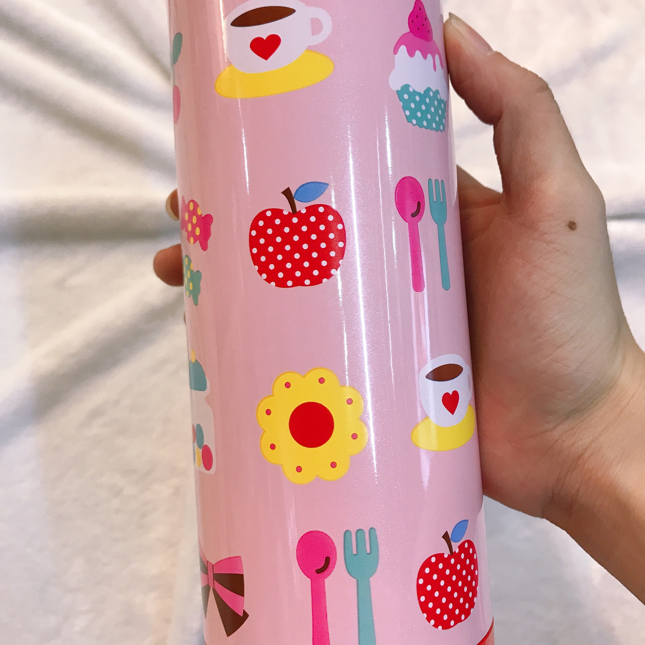 Bình nước giữ nhiệt hình mèo Kitty che miệng màu hồng nhạt cho trẻ em, bé gái -  - KT3655HN