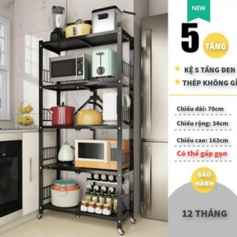 Kệ để đồ đa năng xếp gọn thông minh, di chuyển tiện lợi, khung thép sơn tĩnh điện chịu nước để đồ phòng tắm, lò vi sóng