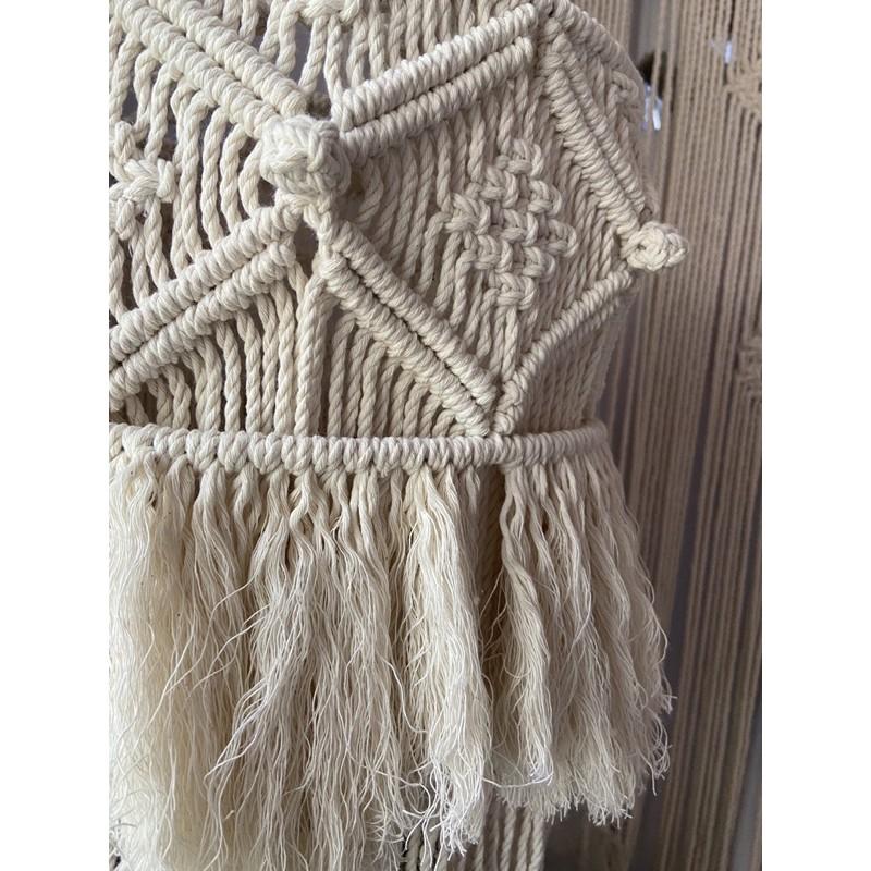 Đèn treo trần Vintage macrame đường kính 30cm x cao 50cm không kèm bóng E27