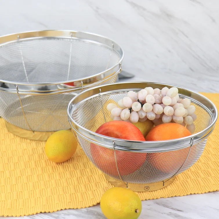 Rổ inox tròn đáy sâu Echo Metal Ø22cm/Ø25cm - Hàng nội địa Nhật Bản nhập khẩu chính hãng