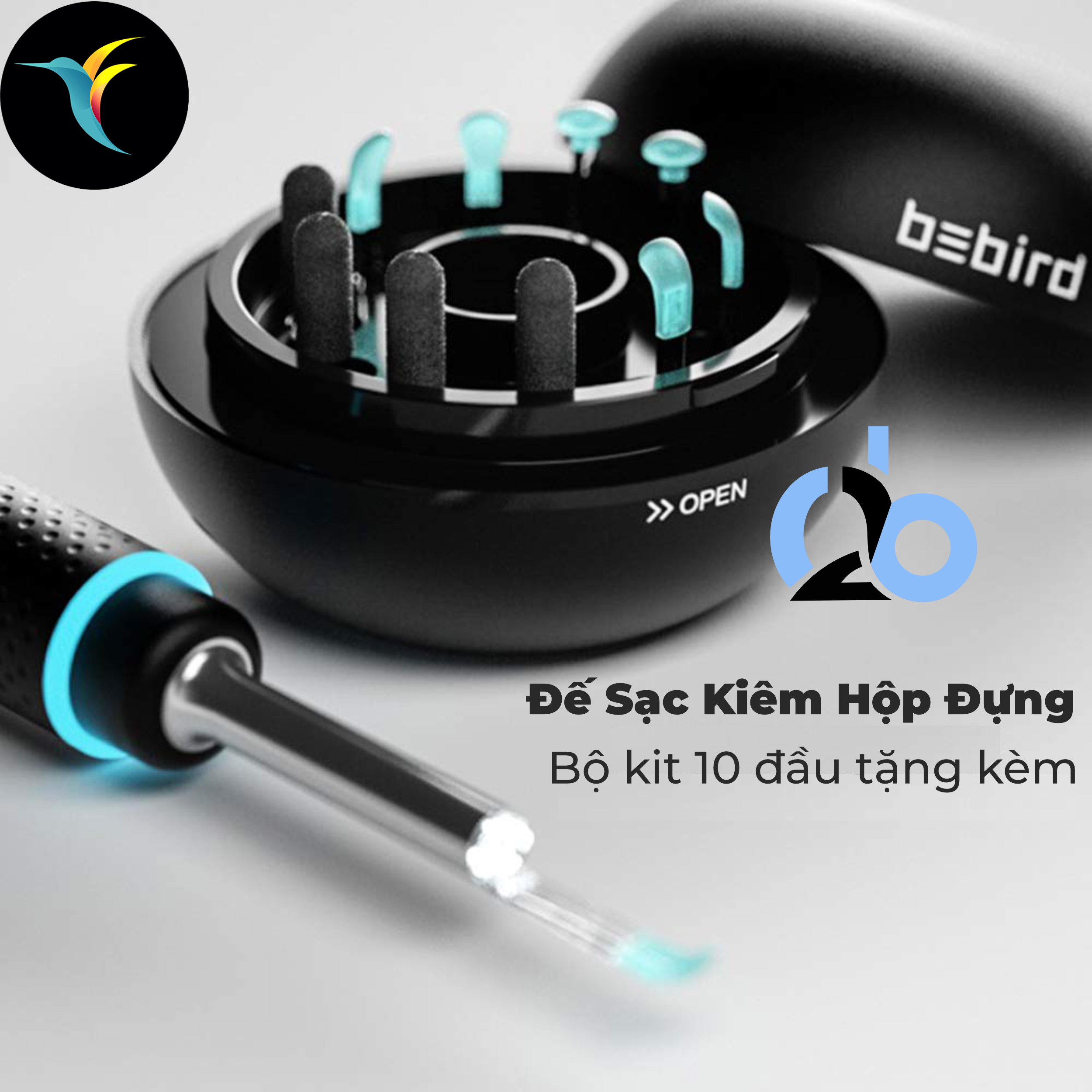 Ngoáy Tai Thông Minh Bebird M9 S, máy ngoáy tai thông minh cho người lớn và trẻ em. Bản nâng cấp với sạc chuẩn USB Type C