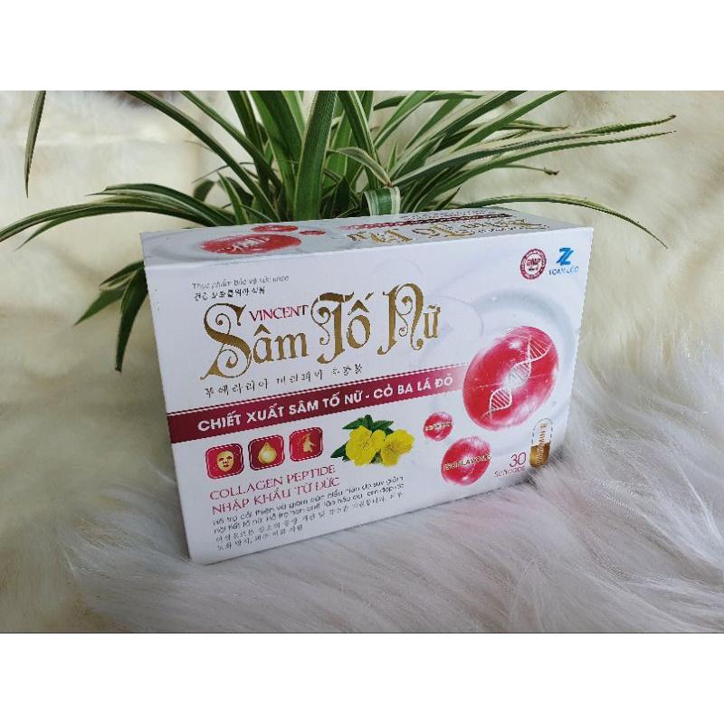 Viên Sâm tố nữ Collagen TOÀN LỘC giúp làm đẹp da, giảm sạm, nám, vết nhăn, bốc hỏa tiền mãn kinh