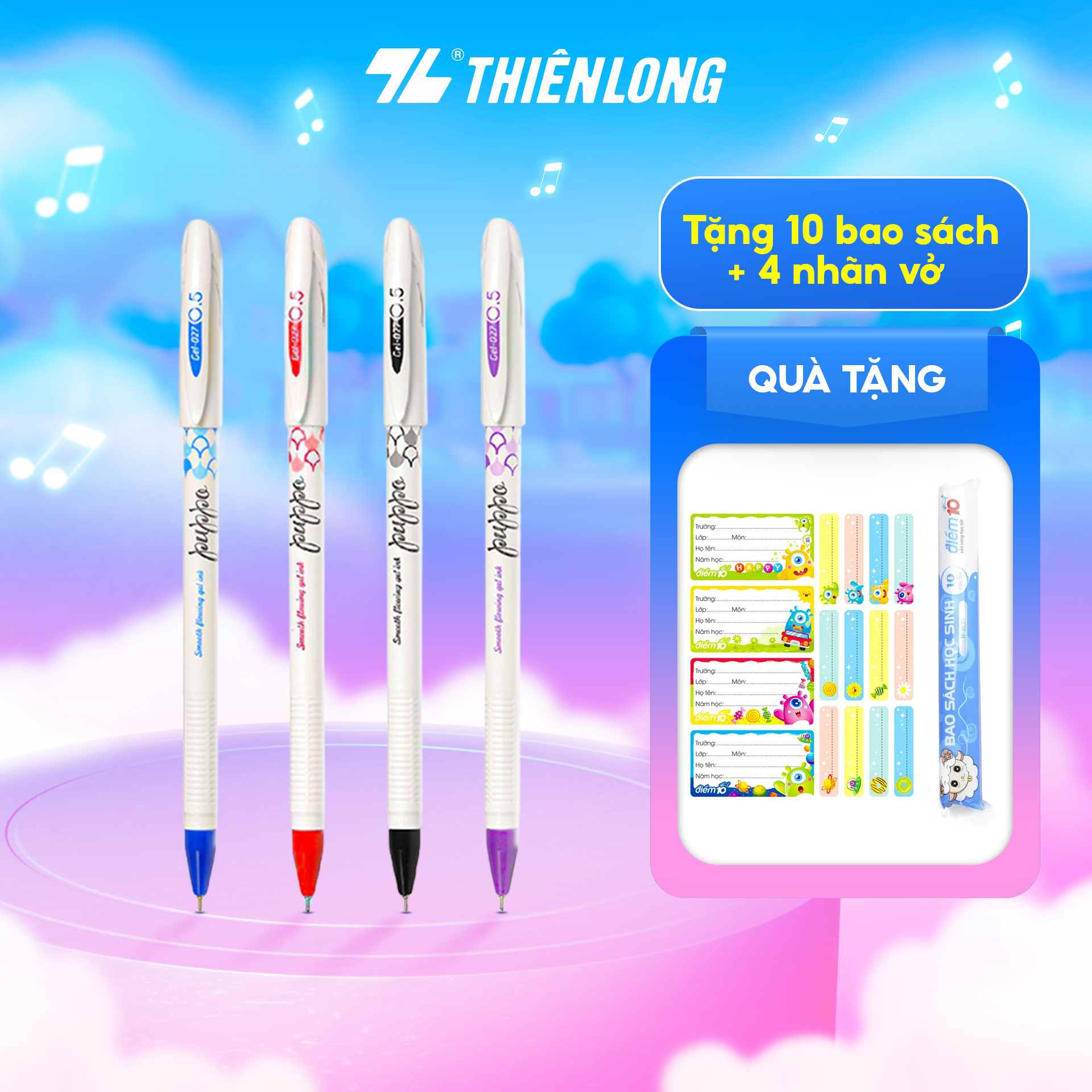 Bộ 10 Bút Gel Thiên Long Gel - 027 - Đỏ