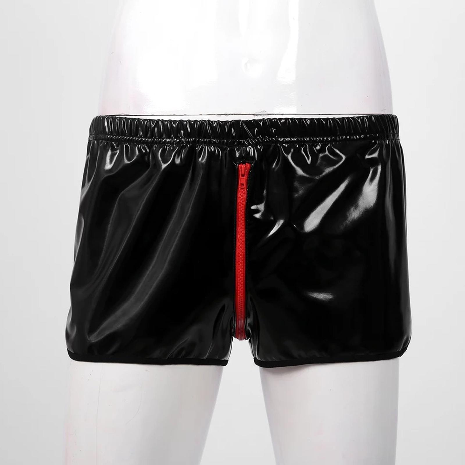 Patent Leather Panties Lingerie Mens Underpants Shiny Open