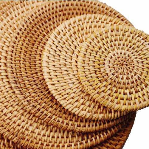 Lót mây lót ly cốc nồi trang trí bàn ăn - Rattan Placemat