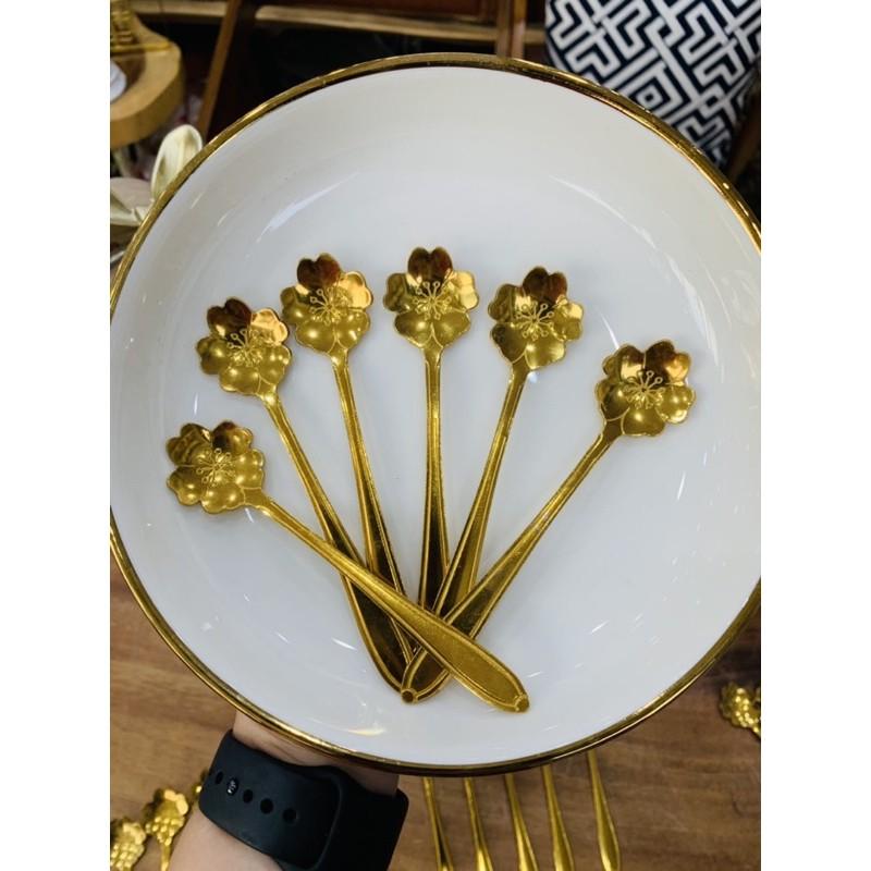 THÌA HOA INOX UỐNG CAFE TRÀ CỰC XINH