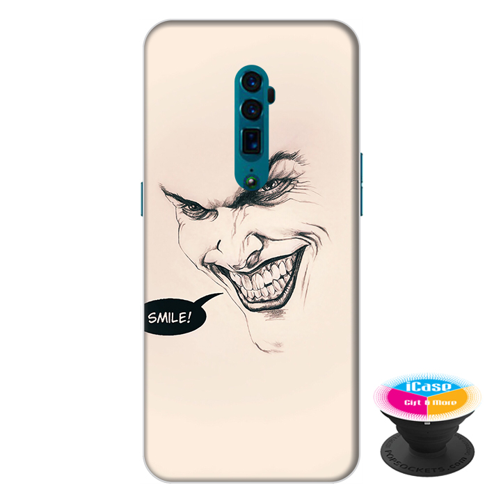 Hình ảnh Ốp lưng điện thoại Oppo Reno 10X Zoom hình Smile tặng kèm giá đỡ điện thoại iCase xinh xắn - Hàng chính hãng
