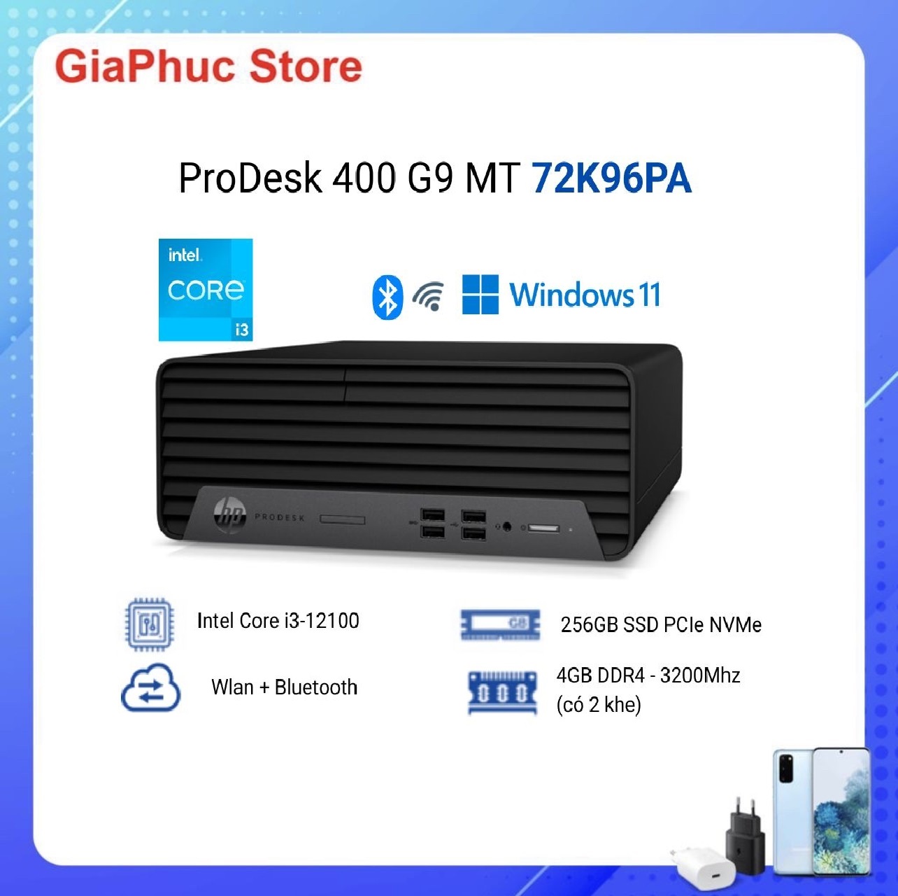 Máy tính để bàn HP Prodesk 400 G9 MT 72K97PA  - Hàng Chính Hãng