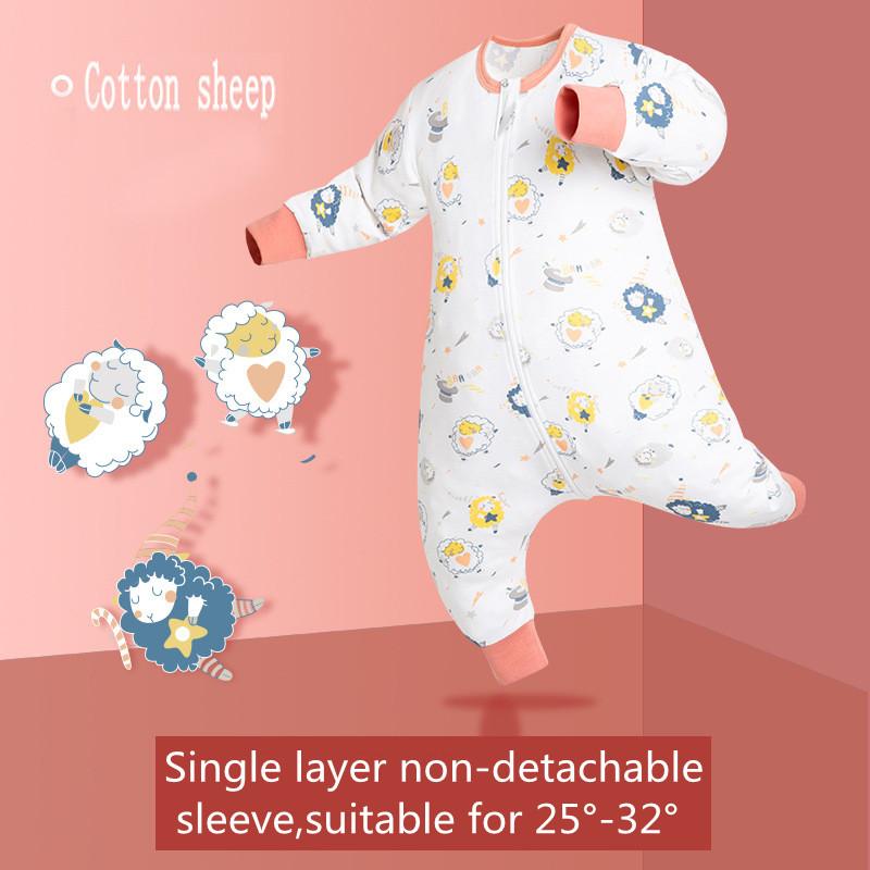 2021 Thu Đông In Mới Hàng Dành Cho Trẻ Sơ Sinh Tay Dài Túi Ngủ Cho Trẻ Em Cotton Áo Liền Quần Suông Dễ Thương Bộ Đồ Ngủ Bé Gái quần Áo