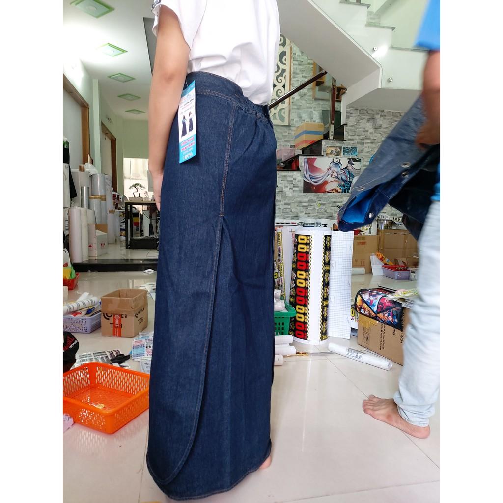 Váy chống nắng jean xẻ tà 2 bên cao cấp