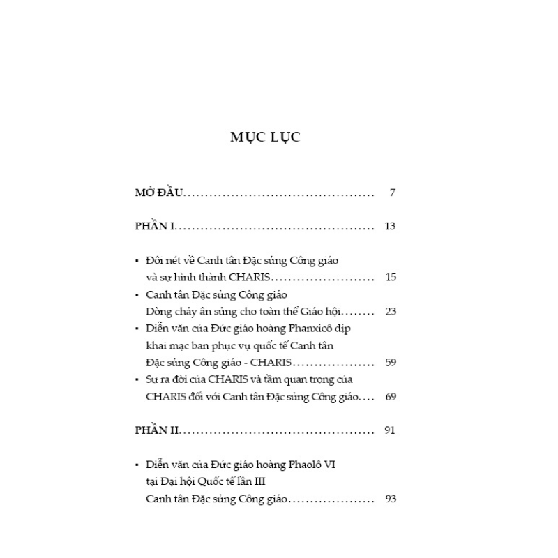 CANH TÂN ĐẶC SỦNG - Dòng Chảy Ân Sủng Cho Giáo Hội