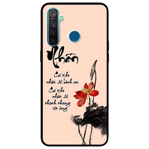 Ốp lưng dành cho Realme 5 , 5s - 5i - 6i - mẫu Thư Pháp Nhẫn Nền Hồng