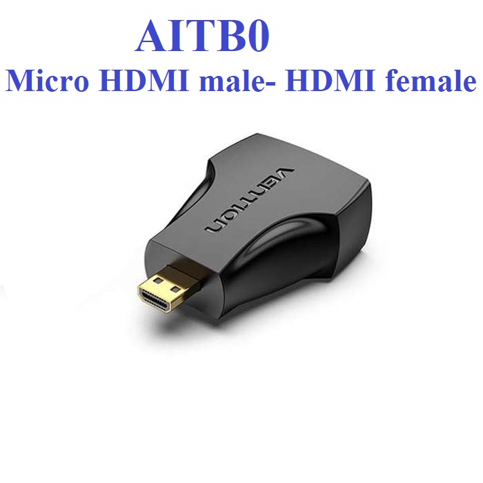 [ Micro HDMI ra HDMI ] Cáp chuyển / đầu chuyển đổi Micro HDMI male ra HDMI male Vention VAA-D03 / AITB0 - Hàng chính hãng