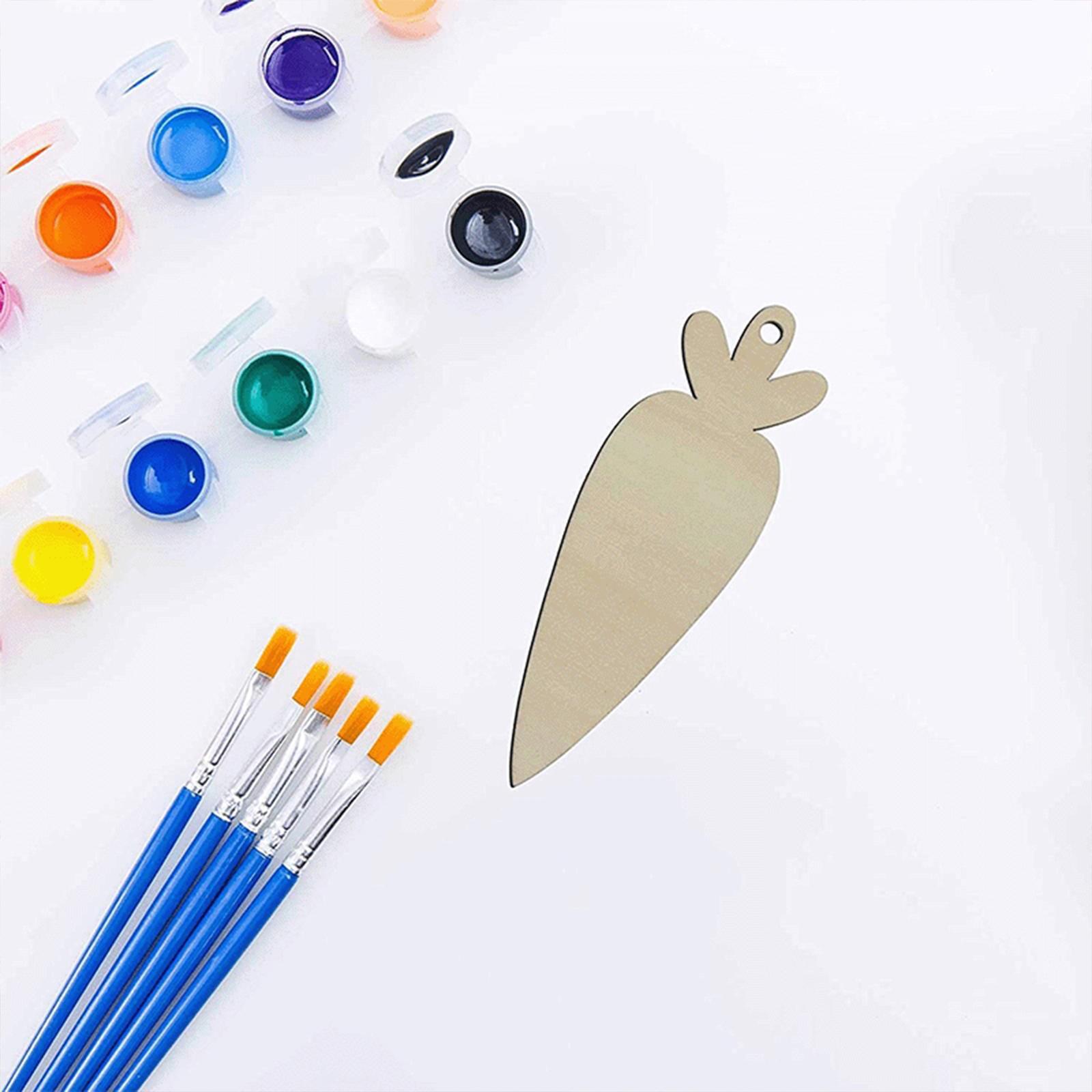 12x Wood Carrot Cutouts DIY Crafts Easter Wooden Carrot for DIY Projects