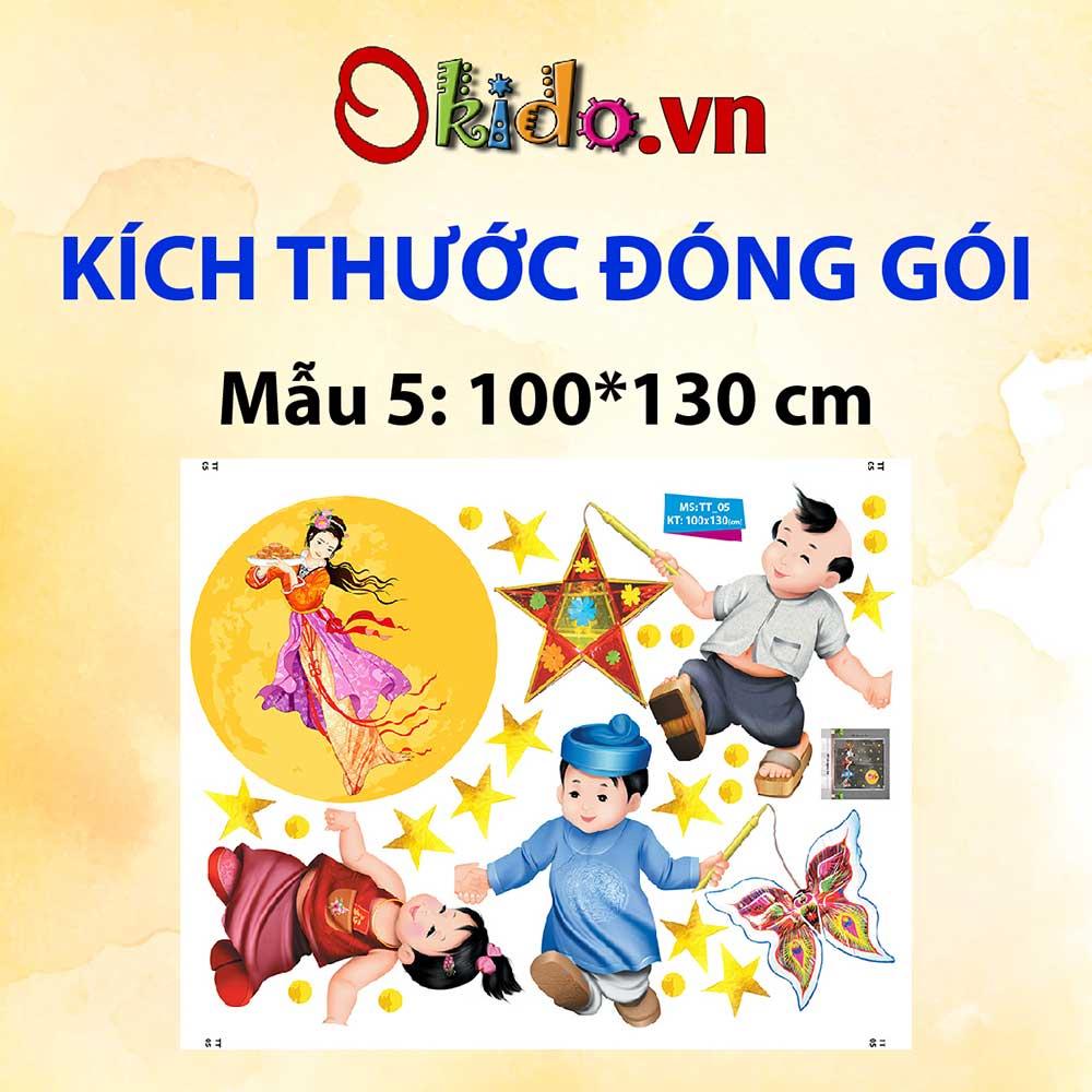 DECAL TRANG TRÍ TẾT TRUNG THU 2021 BÉ VUI CHƠI CÙNG LÂN ĐÓN CHỊ HẰNG