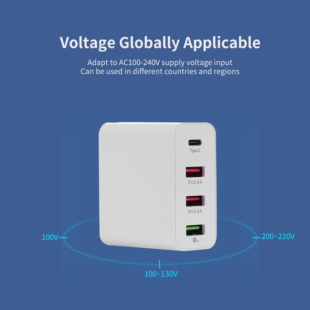 Sạc nhanh 4 cổng USB cho điện thoại,máy tính, iPad có cổng sạc Type-C&lỗ đôi đa năng