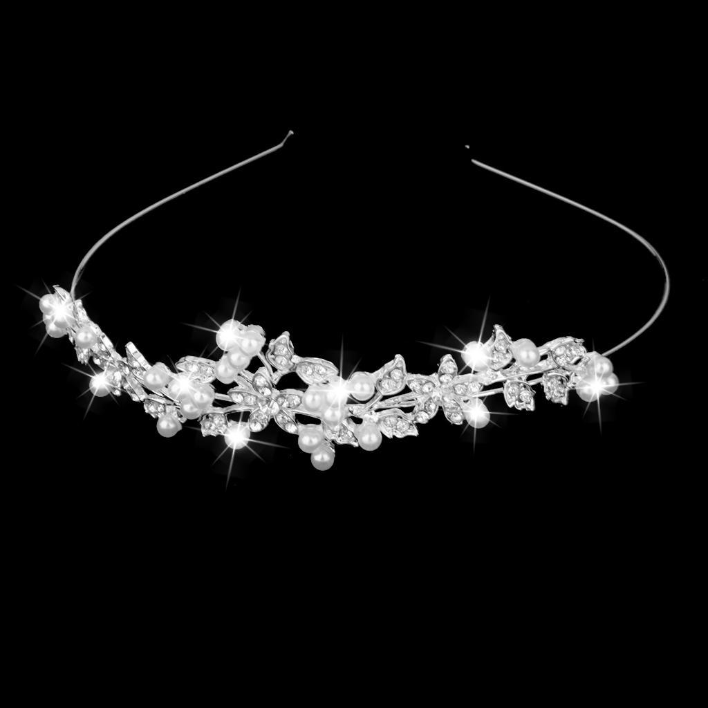 2Pcs Bridal /Kids Wedding Party Rhinestone Crown Tiara Headpiece Headband