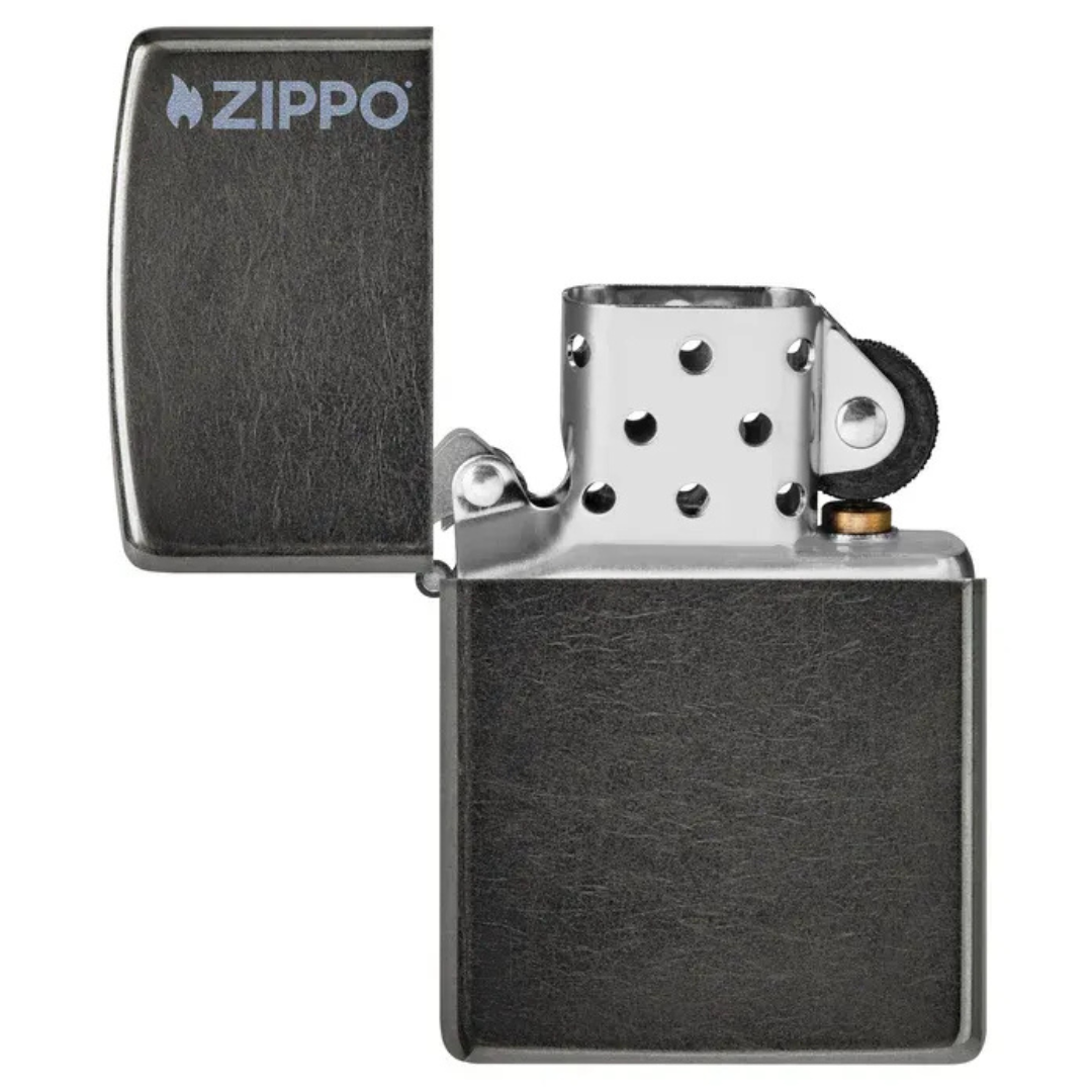 Bật Lửa Zippo Grey Classic Logo Xám Cổ Điển Chính Hãng USA – Zippo Regular Standard Logo Chống Gió Cao Cấp