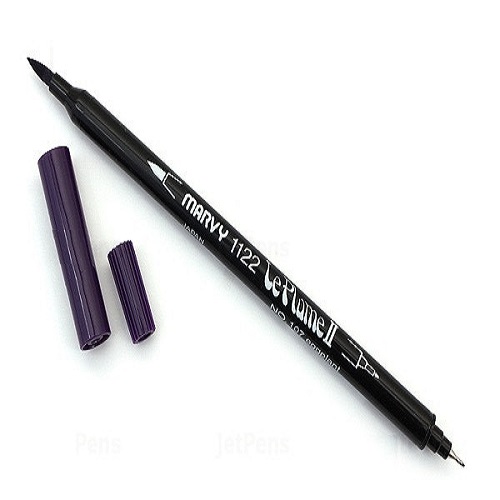 Combo 3 bút lông đầu cọ viết calligraphy Marvy Le Plume II Double-Sided Watercolor Marker - UP.PENS Collection - Purple Colors