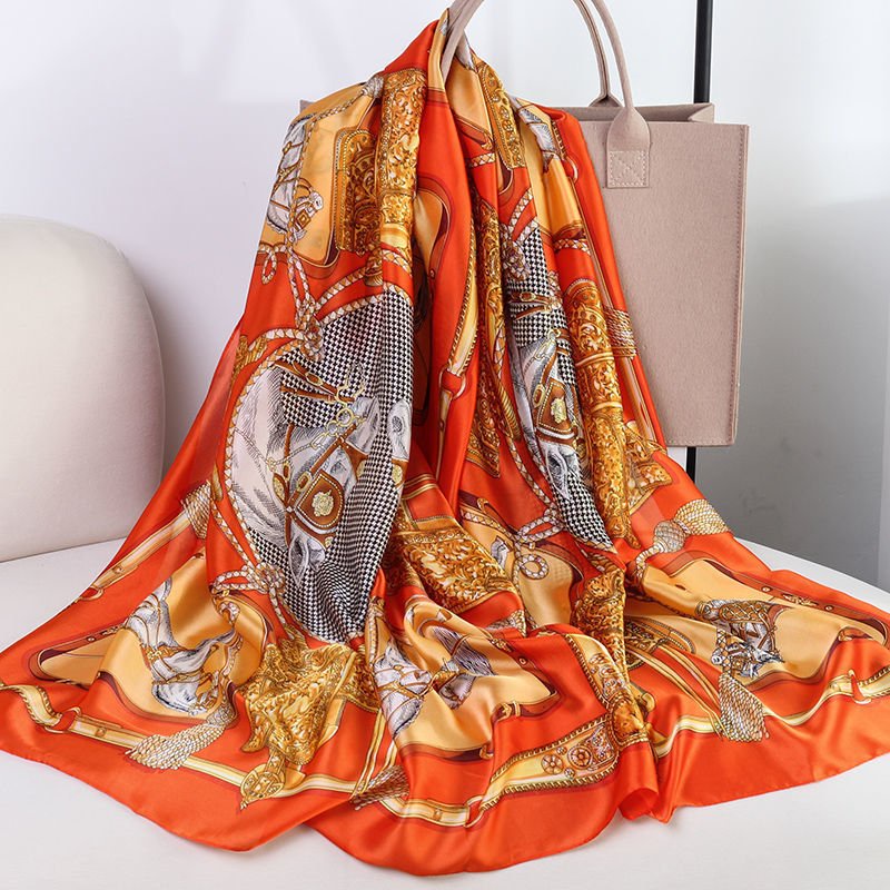 KHĂN LỤA DÀI HỌA TIẾT CON NGỰA - CAO CẤP - 80x180CM - THY THY STORE