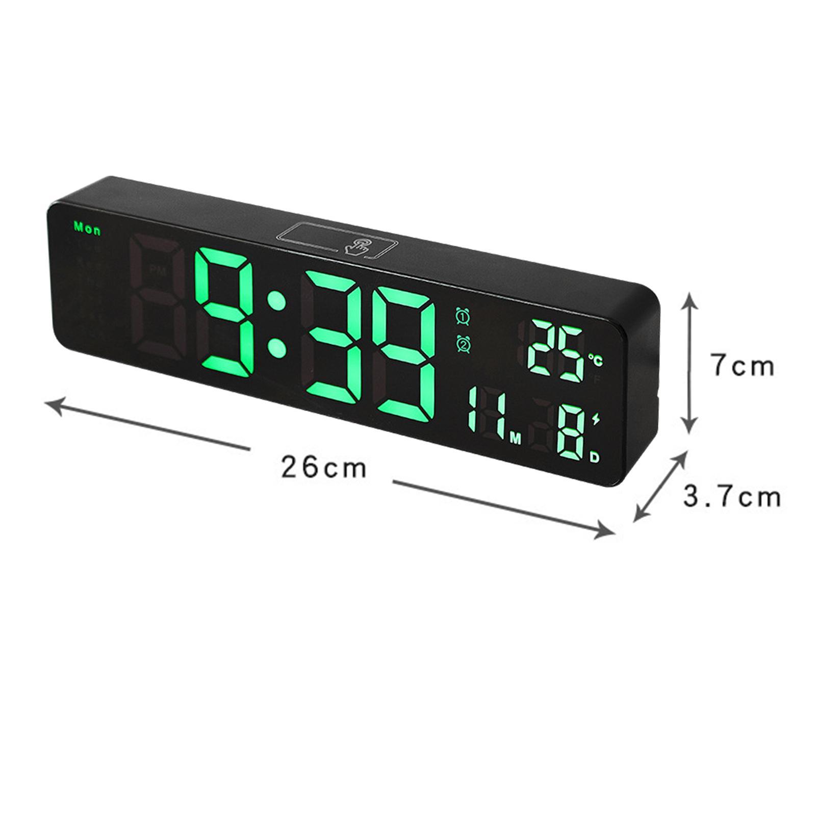 LED Digital Clock USB/Battery Temperature Large Mirror Display