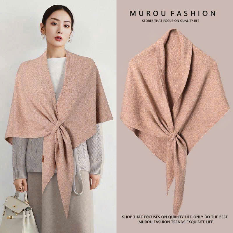 [KoSuyTu] Khăn Choàng Dệt Kim Tam Giác Giả Cashmere - Luồn Vạt Tiện Lợi - Sang Trọng Quý Phái Với Tông Ấm