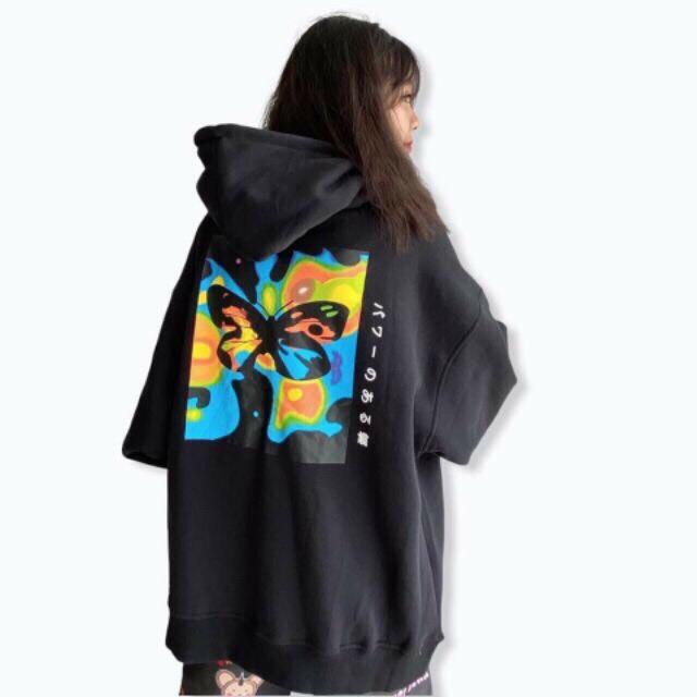 Áo Khoác Hoodie Áo Khoác Thun Nỉ Dây Kéo Hình Bướm -