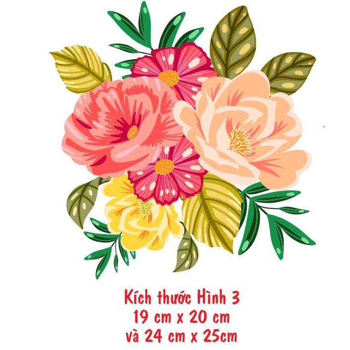 Phôi in ủi áo thun, áo dài, sơ mi HDMAX hình hoa hồng - Sticker Patch Logo HD13