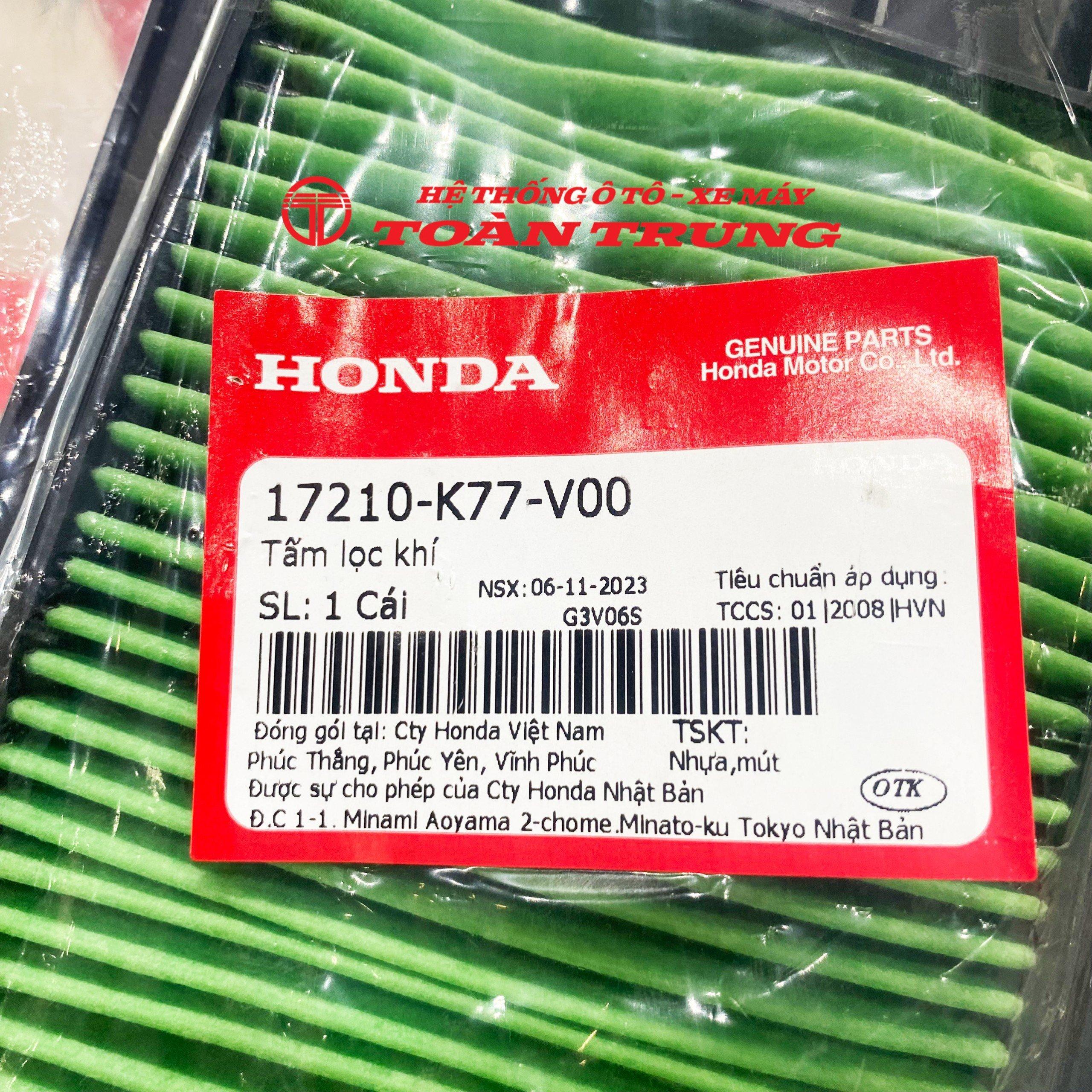 Tấm lọc khí SH 125/SH150 (2105-2019) chính hãƞg Honda &quot;17210K77V00&quot;