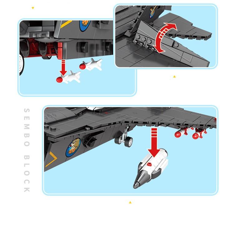 Đồ chơi Lắp Ráp Máy Bay Tiêm Kích FC-31, Sembo Block 202150 Xếp hình thông minh, Fighter Aircraft