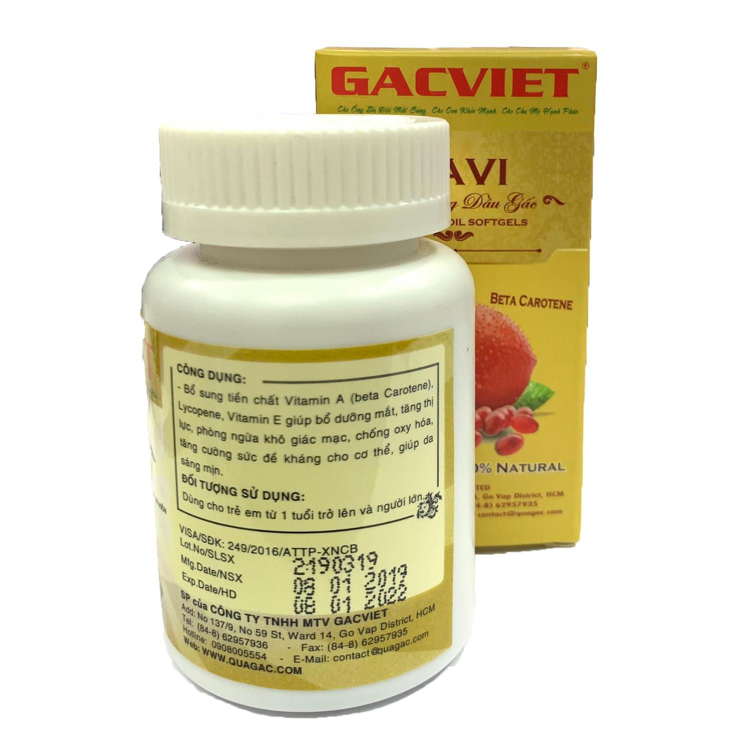 VIÊN NANG DẦU GẤC - GAVI (COMBO 5 HỘP)