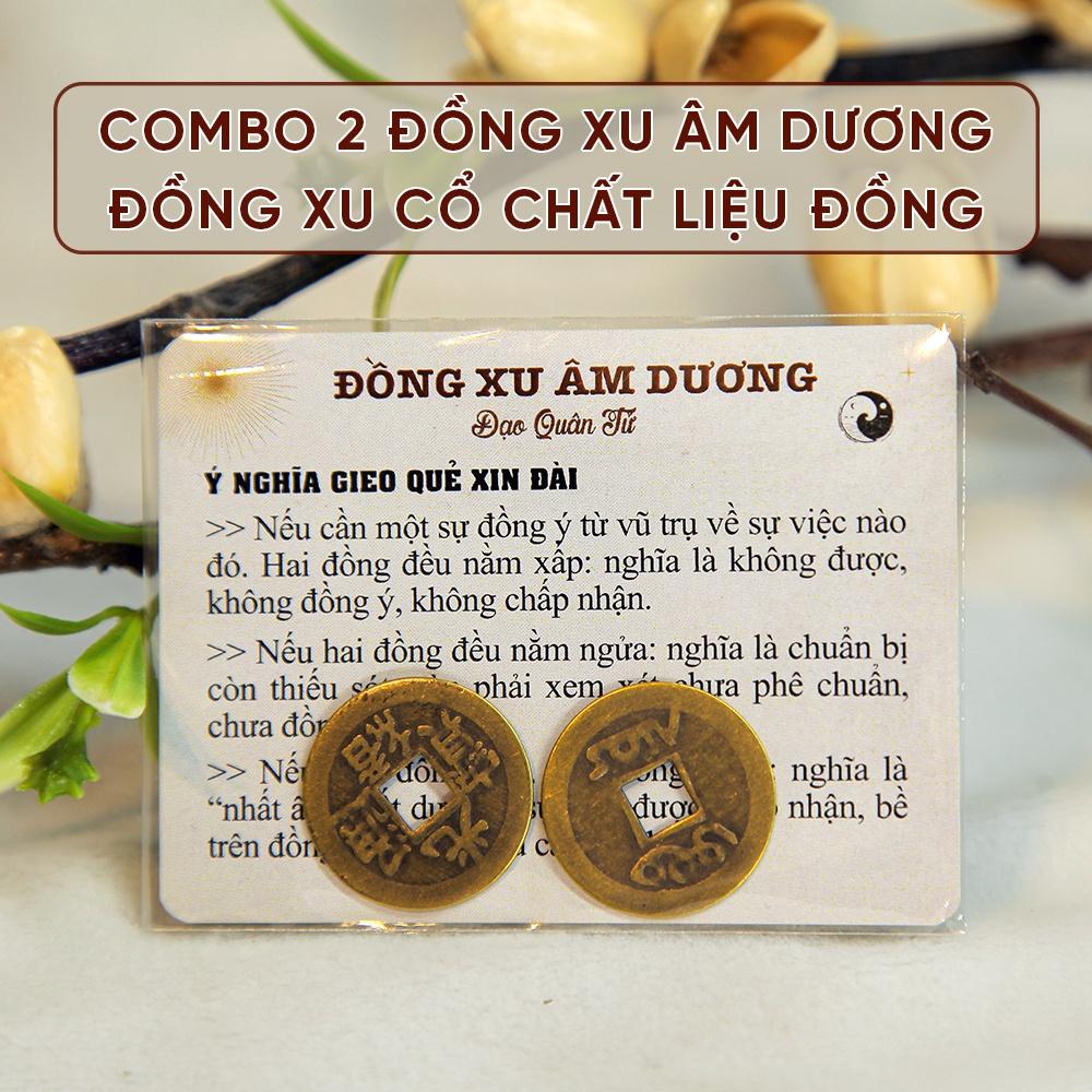 Combo 2 Đồng Tiền Xu Âm Dương xin đài, gieo quẻ, thu hút tài lộc may mắn