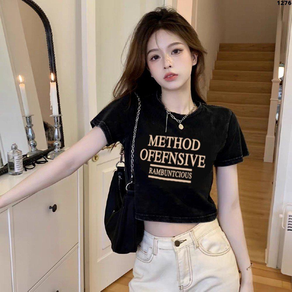 Croptop freesize in chữ cá tính Method Offensive Rambuntcious