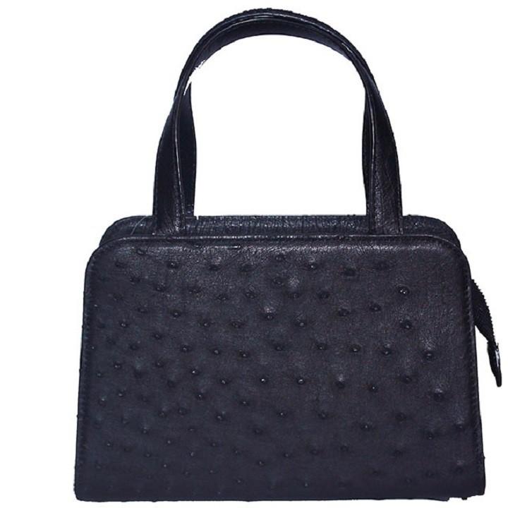 Túi xách nữ Huy Hoàng da đà điểu cỡ nhỏ màu đen HP6463