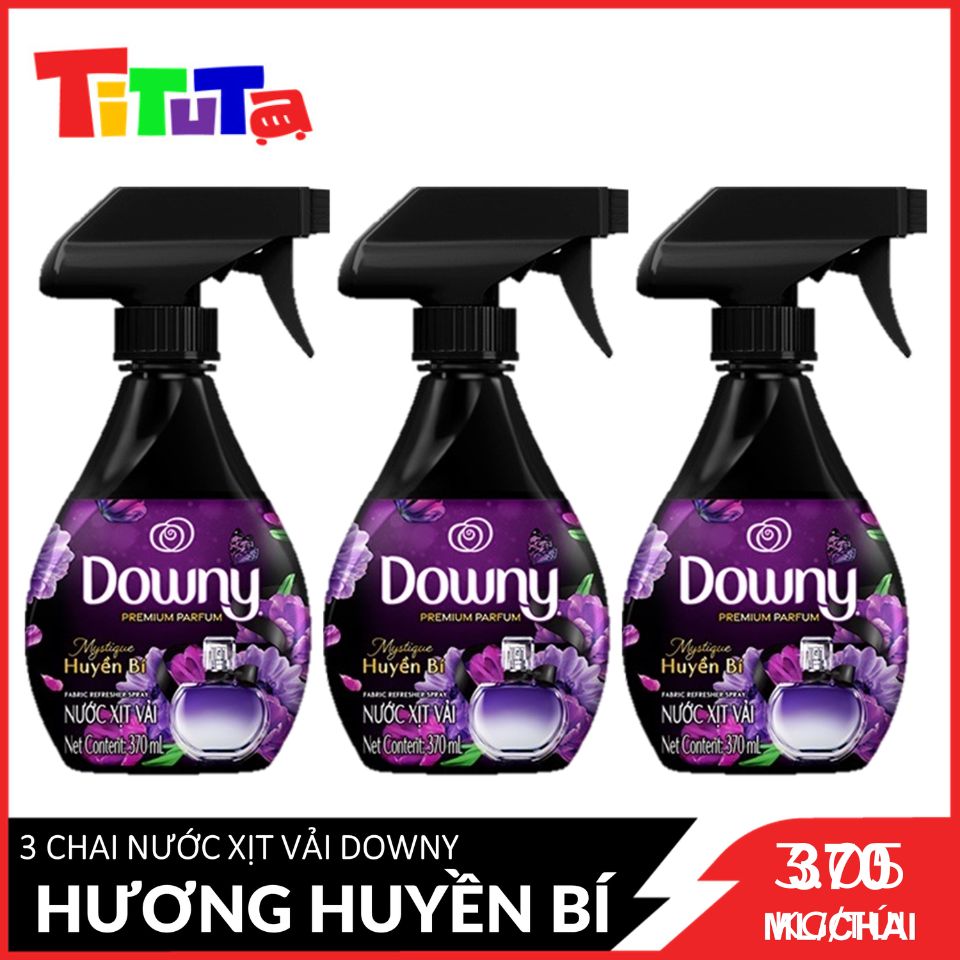 Combo 3 Chai Xịt Vải DOWNY Khử Mùi Và Chống Khuẩn 99.9% Hương Huyền Bí Chai 370ML x3