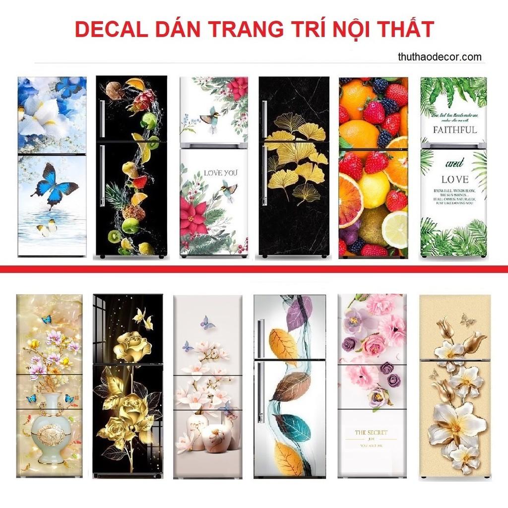 Miếng dán decal tủ lạnh 3D chất liệu cao cấp chống nước - Trang trí nhà cửa - Decor nhà - HÀNG BÁN CHẠY