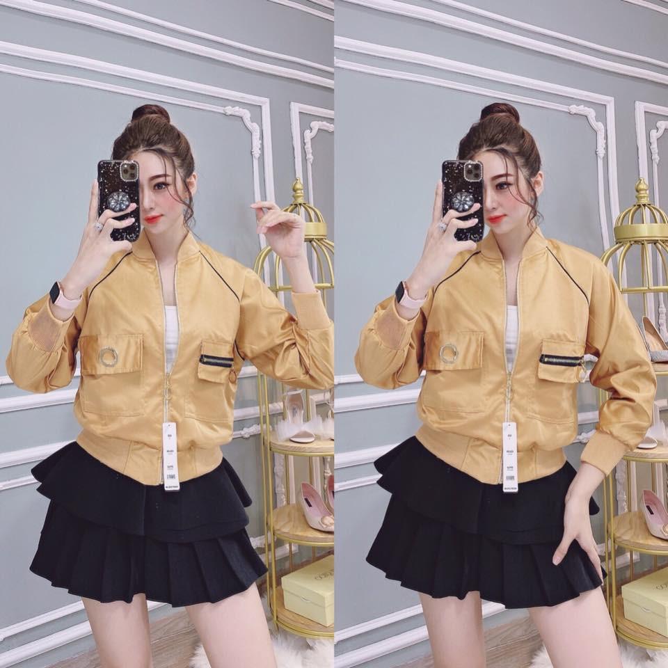 ÁO KHOÁC NỮ PHI LỤA PHỐI TÚI CAO CẤP
